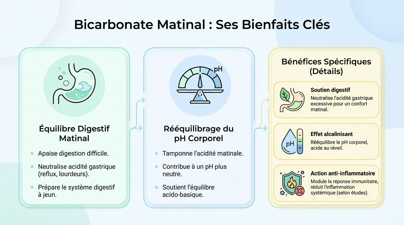 Verre d'eau avec poudre de bicarbonate de soude pour une routine matinale alcalinisante