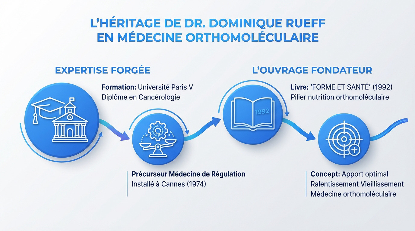 Portrait et ouvrages du Docteur Dominique Rueff sur la médecine orthomoléculaire