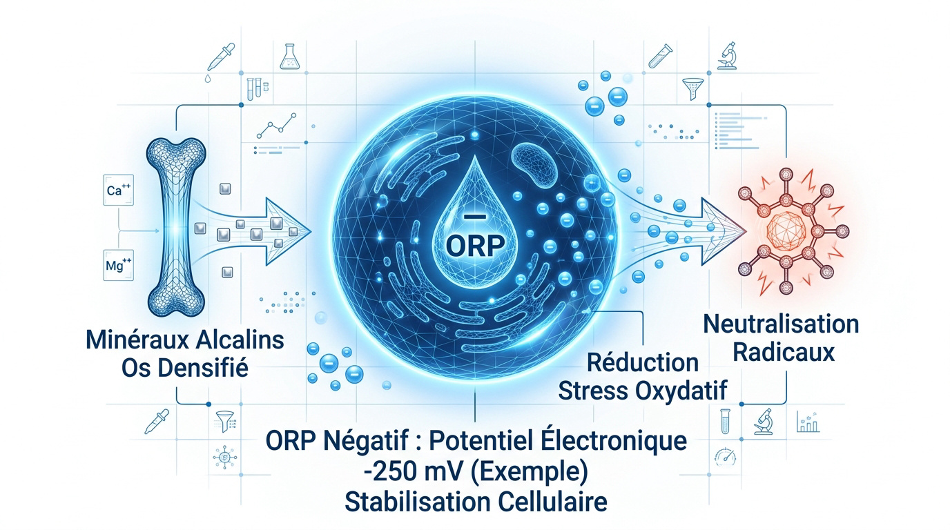 Mesure du potentiel d'oxydo-réduction de l'eau alcaline pour la protection cellulaire
