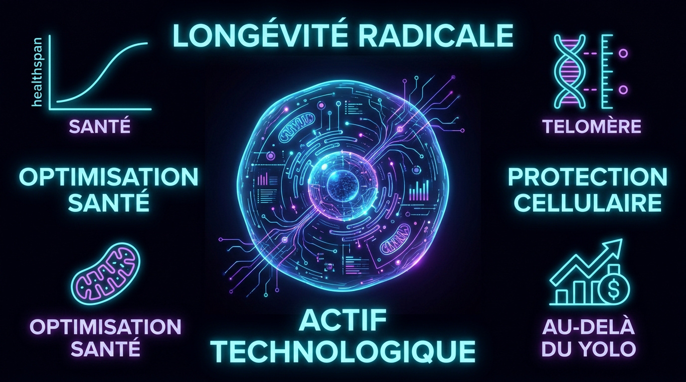 Représentation technologique d'une cellule humaine optimisée pour la longévité radicale
