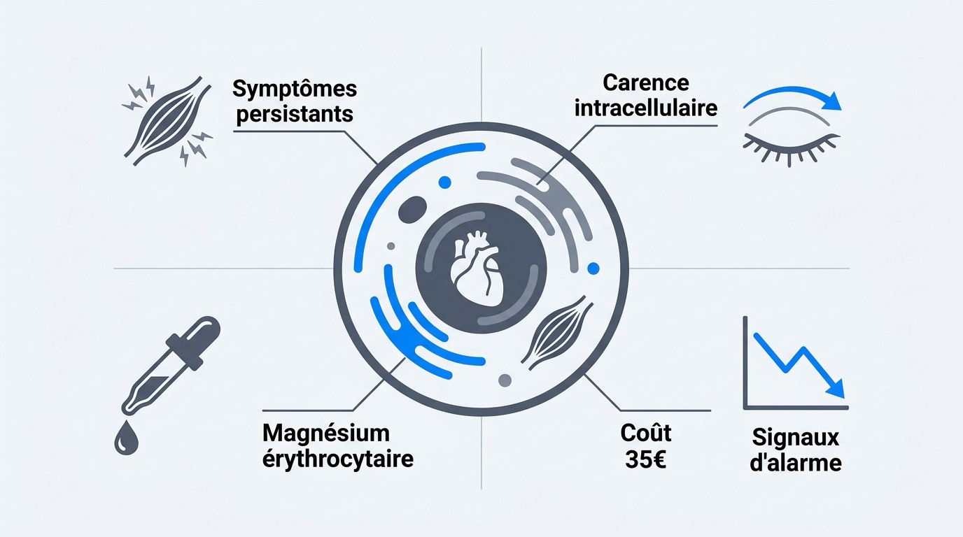 Représentation cellulaire des échanges de magnésium dans les tissus musculaires et cardiaques