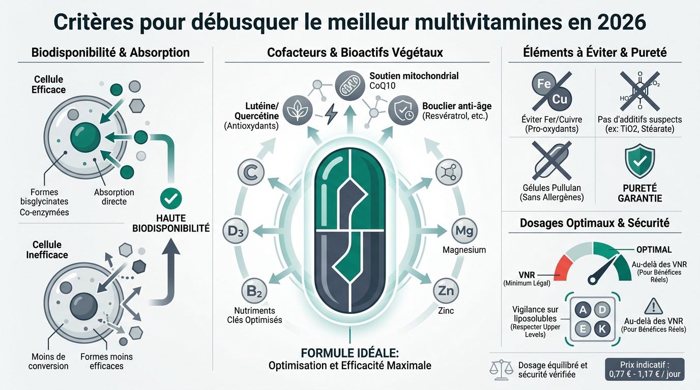 Critères de sélection pour un complément multivitamines optimal en 2026
